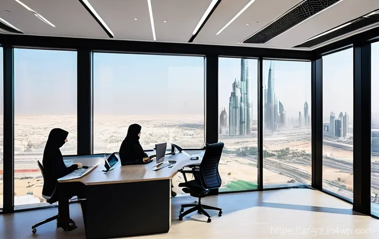 지식 공유 시스템의 사용 사례 연구 - **Prompt:** "A vibrant, modern open-plan office in a major Arab city like Dubai or Riyadh. A diverse...